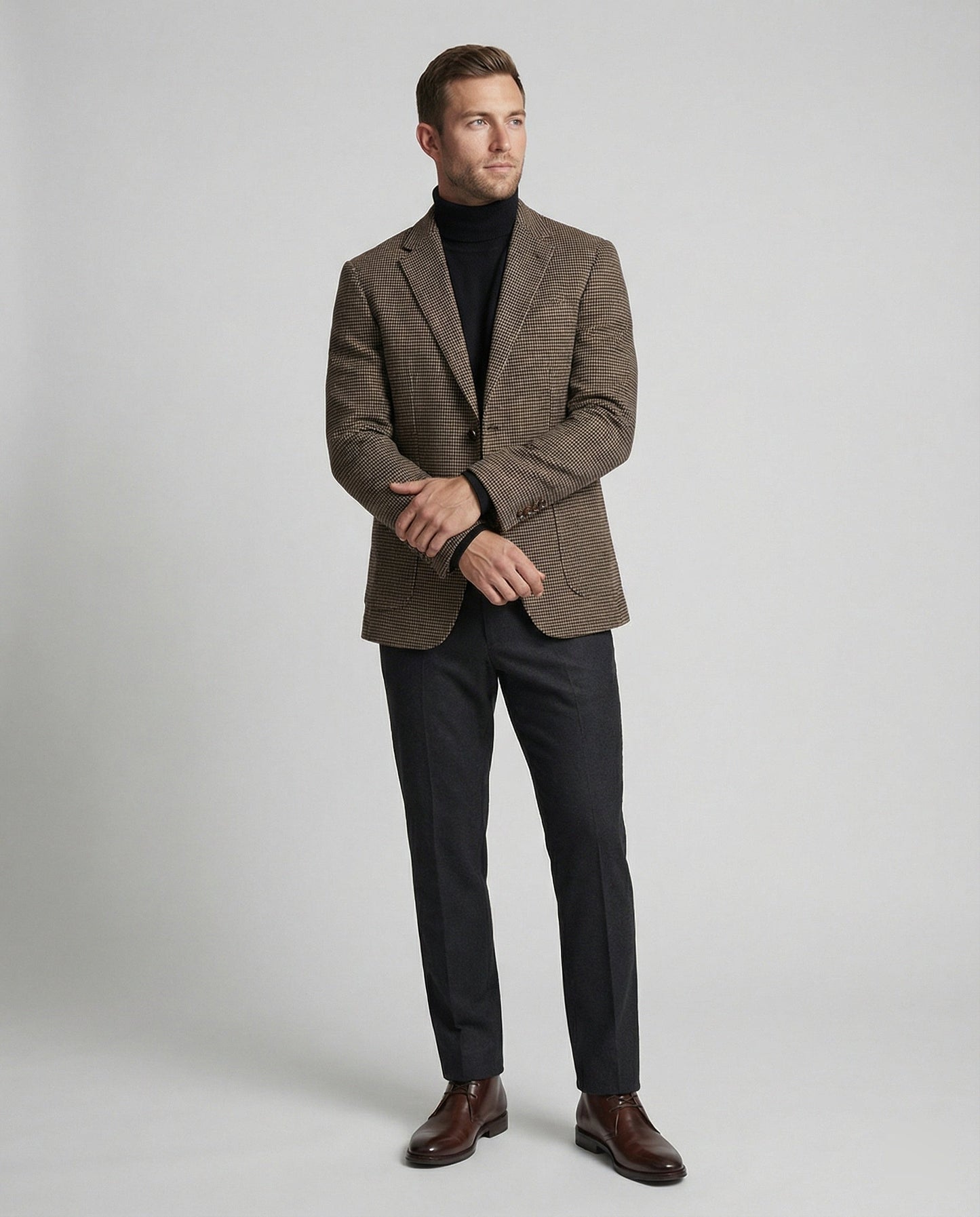 Herren Glencheck Sakko mit Revers