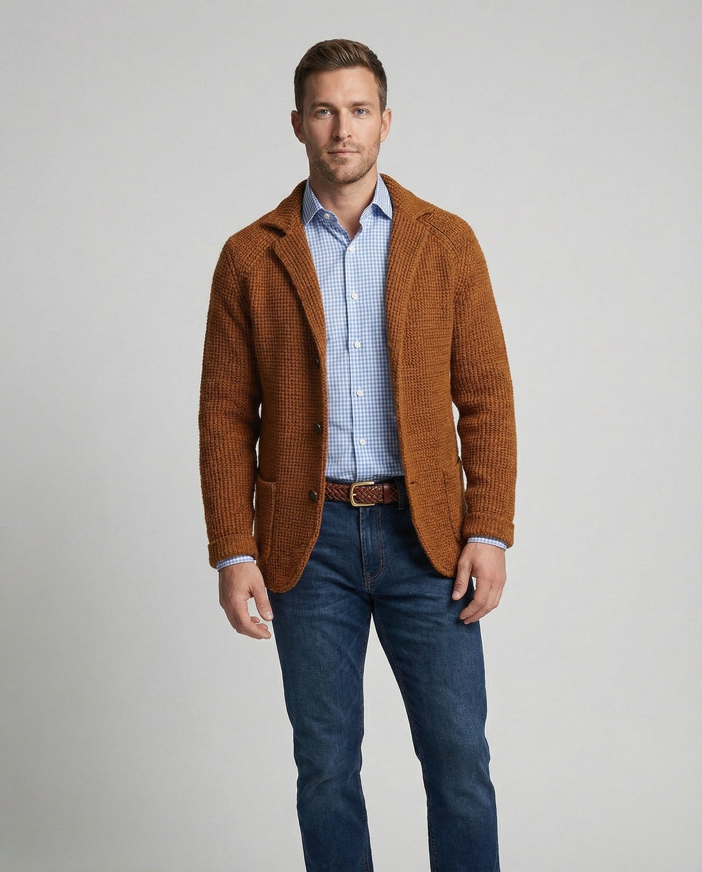 Herren Strickblazer Reverskragen