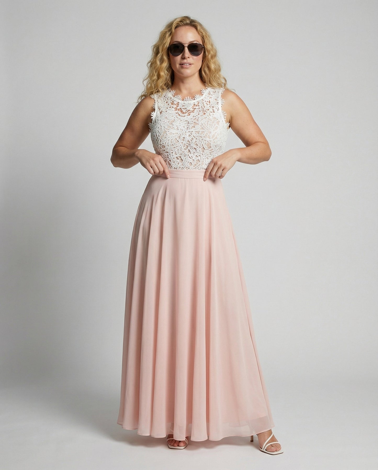 Damen Sommerkleid Spitze Elegant Weiß - Norvielle