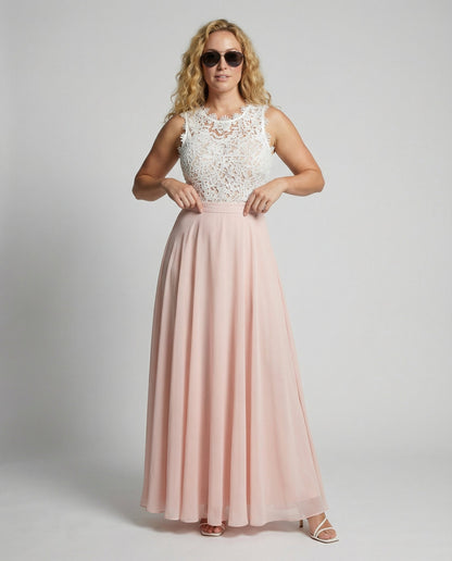 Damen Sommerkleid Spitze Elegant Weiß - Norvielle