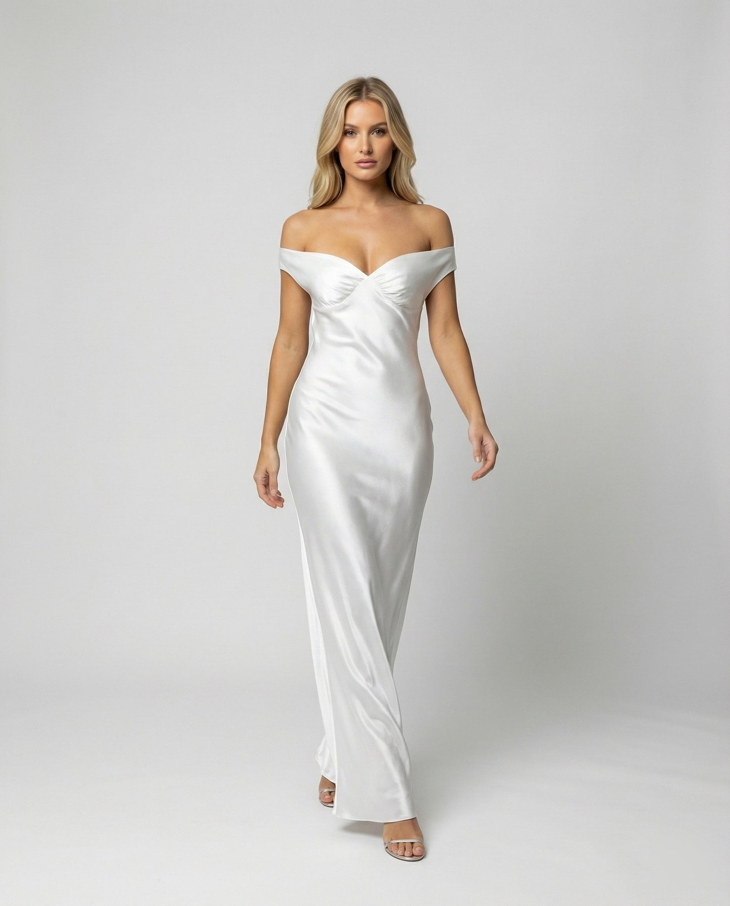 Damen Maxikleid Satin Elegant - Norvielle