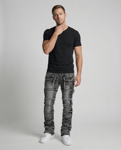 Herren Slimfit Jeans Cargotaschen