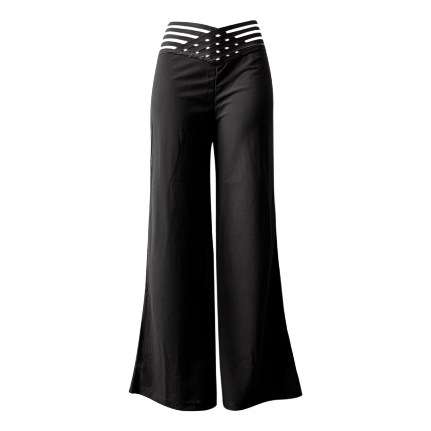 Hochtaillierte Damen-Hose Flachbund Überkreuzte Beine - Norvielle