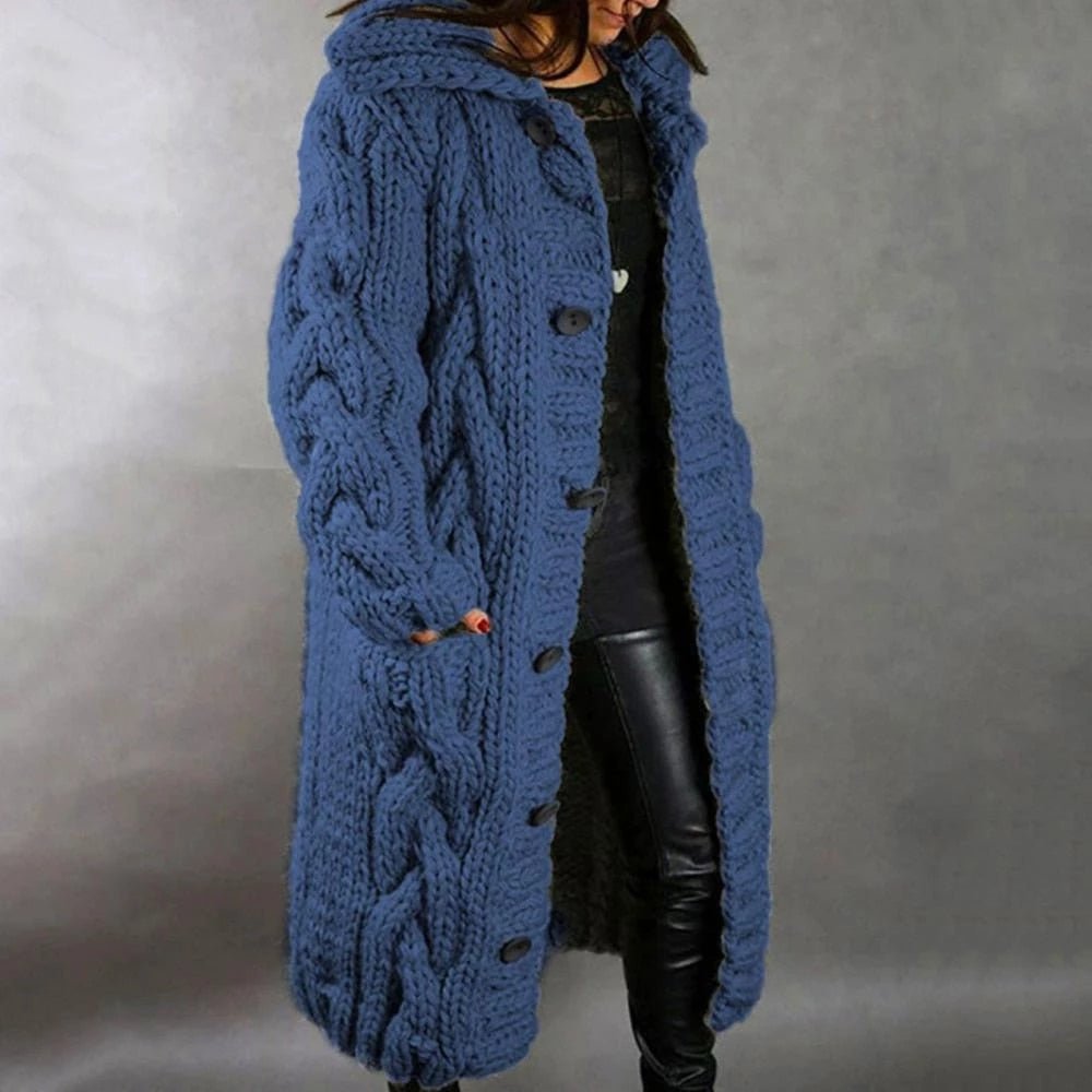 Damen Warmer Langer Strickcardigan Winter - Norvielle