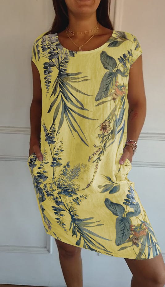 Norvielle Damen Kleid Rundhalsausschnitt Bequem