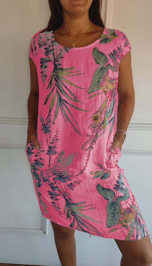 Norvielle Damen Kleid Rundhalsausschnitt Bequem