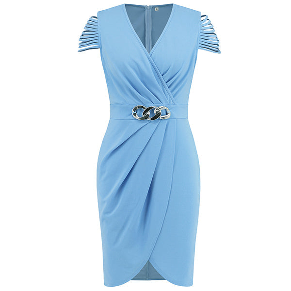 Norvielle Damen Minikleid Ärmellos Hochzeitskleid