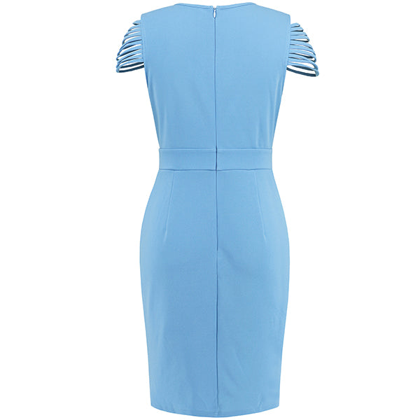 Norvielle Damen Minikleid Ärmellos Hochzeitskleid