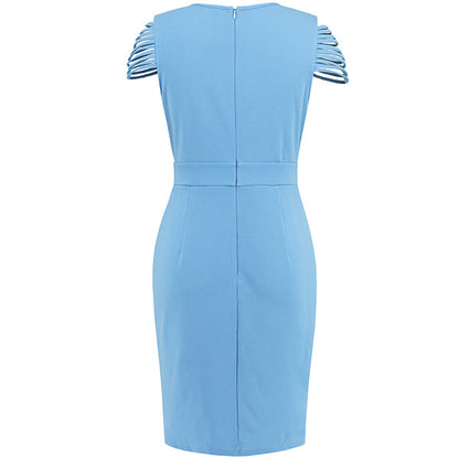 Norvielle Damen Minikleid Ärmellos Hochzeitskleid