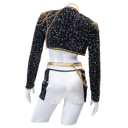 Damen Glitzerkostüm Gold