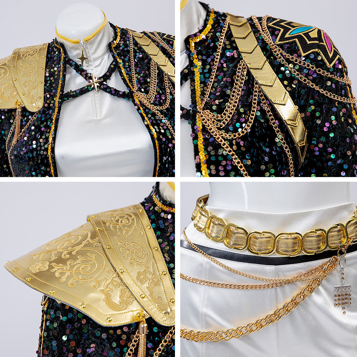 Damen Glitzerkostüm Gold