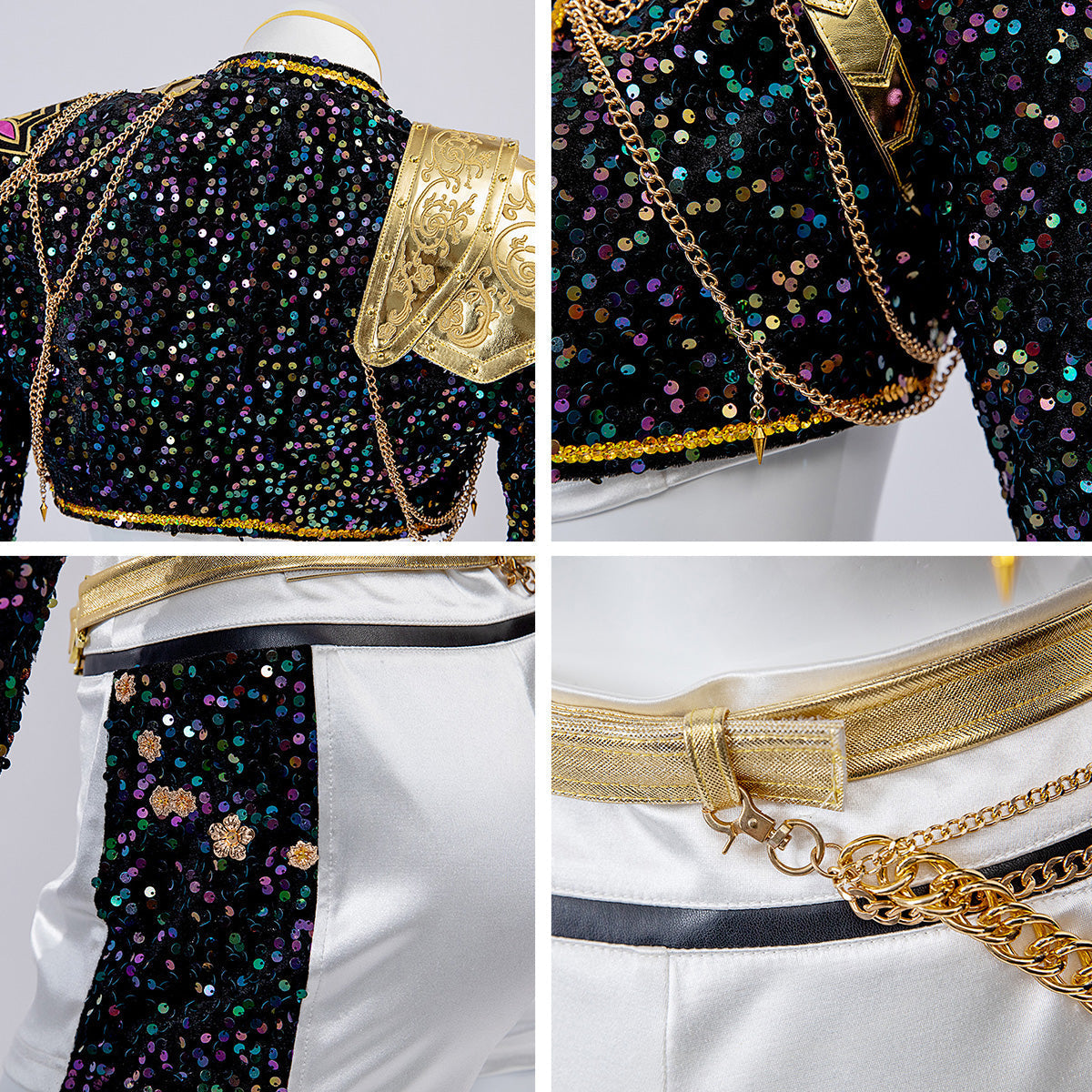 Damen Glitzerkostüm Gold