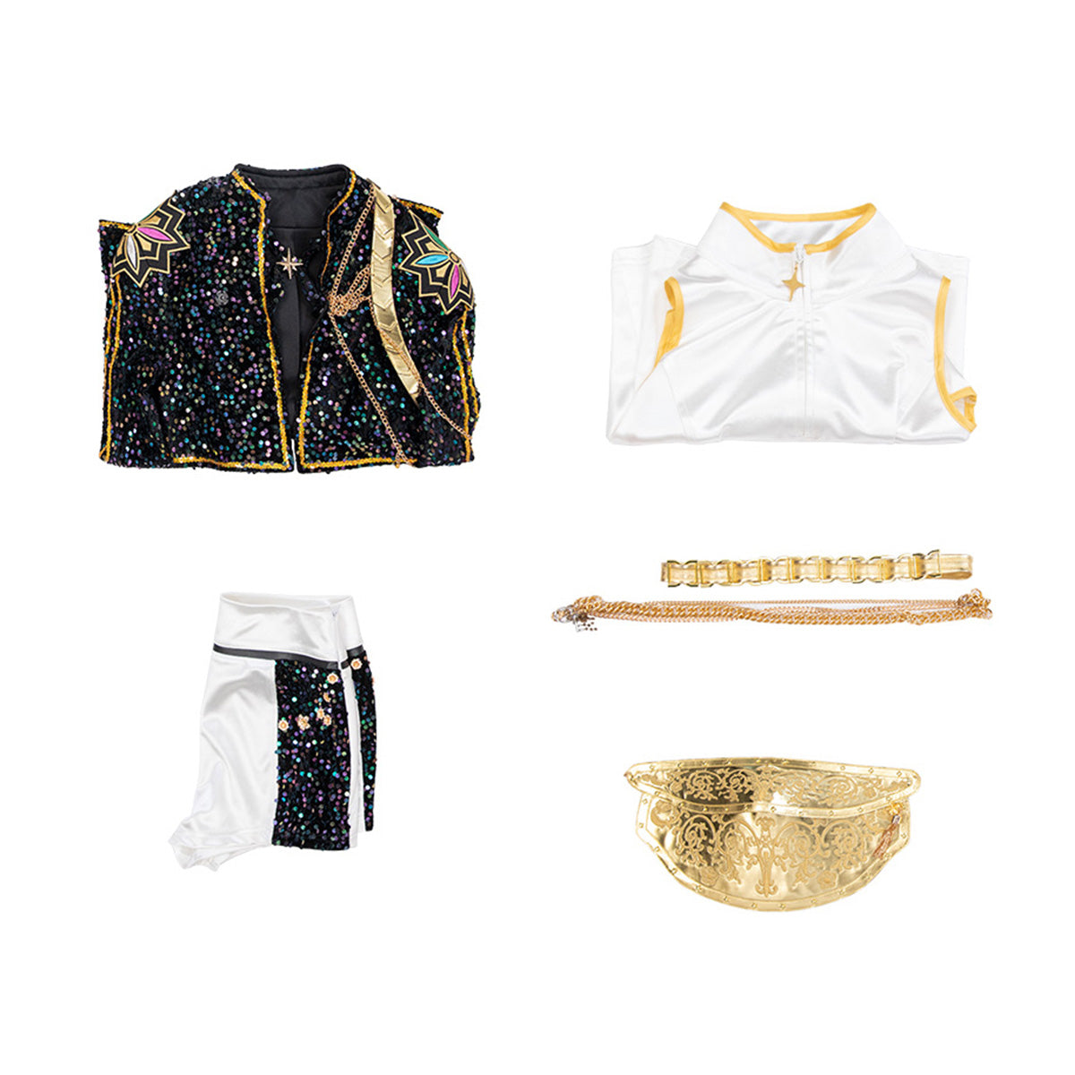 Damen Glitzerkostüm Gold