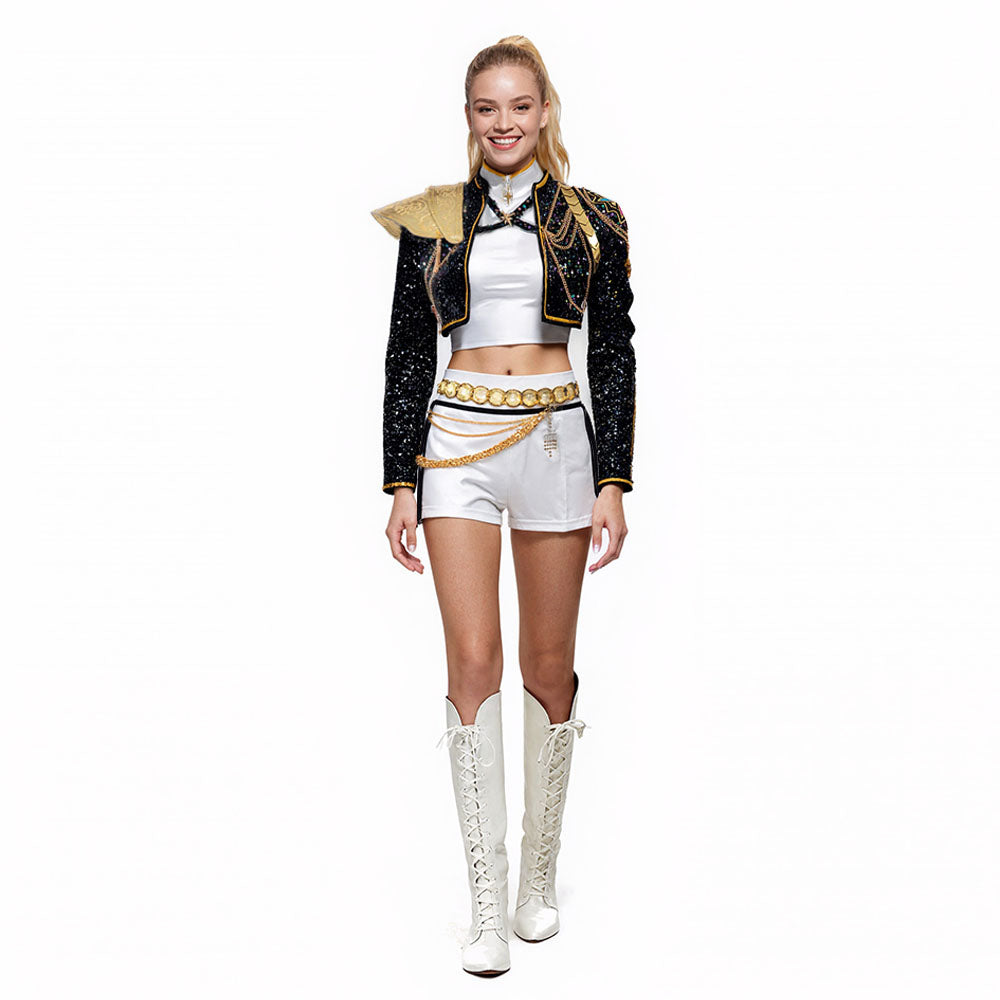 Damen Glitzerkostüm Gold