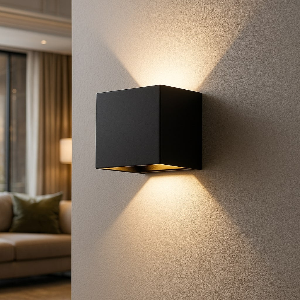 Kabellose LED Wandlampe Schwarz Batteriebetrieben Mit Bewegungssensor - Norvielle