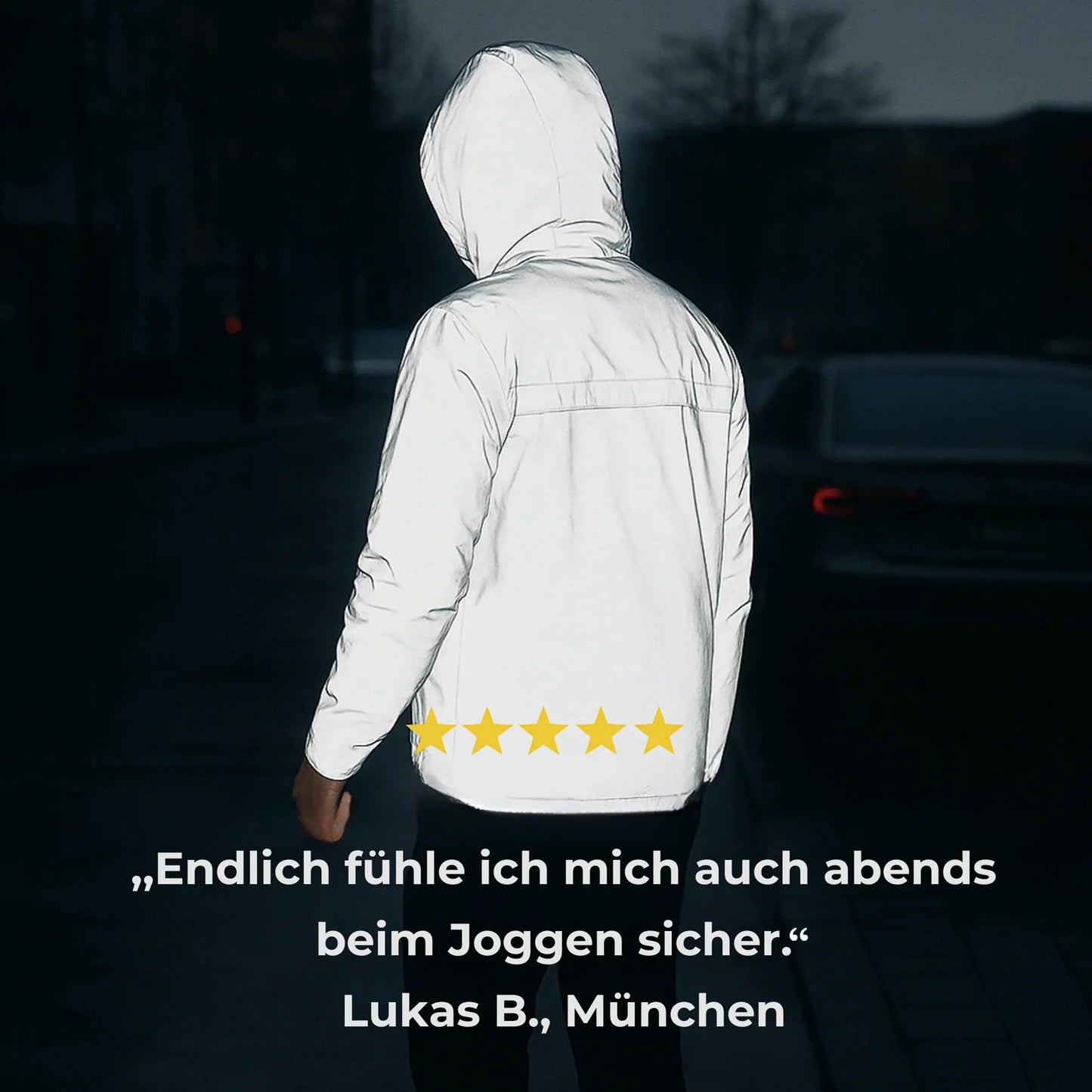 Reflektierende Laufjacke für Damen und Herren Leuchten Nachts