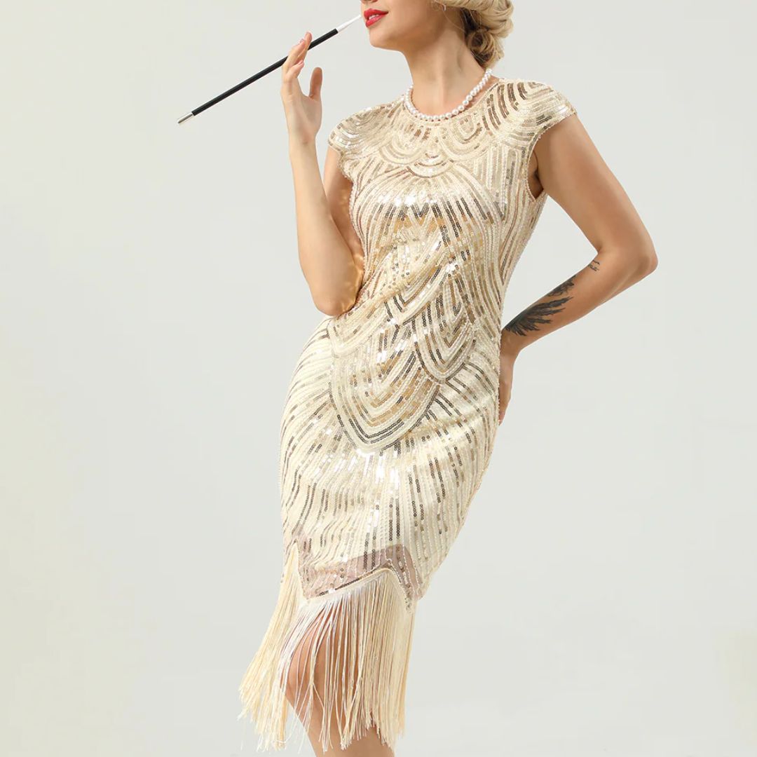 Gatsby-Stil Damenkleid Glitzernd