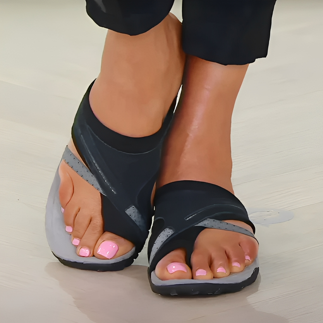 Damen Sommersandalen Bequem Leder Braun - Norvielle