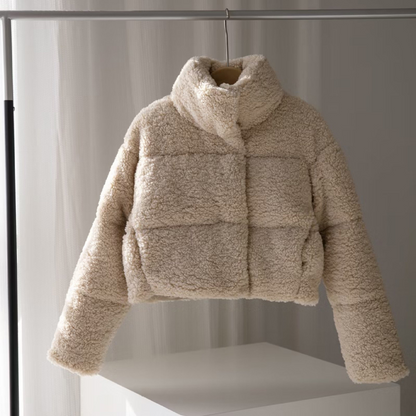 Damen Jacke Mittellang Flauschig