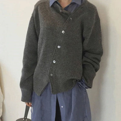 Norvielle Damen Strickjacke Knopfdetails
