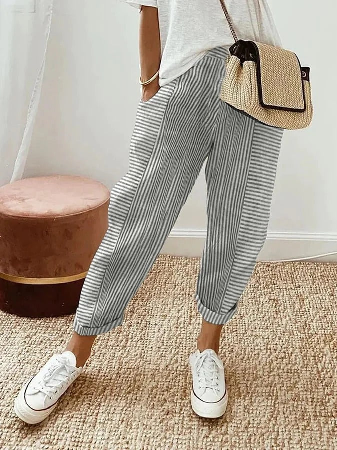 Gestreifte Damen-Hosen