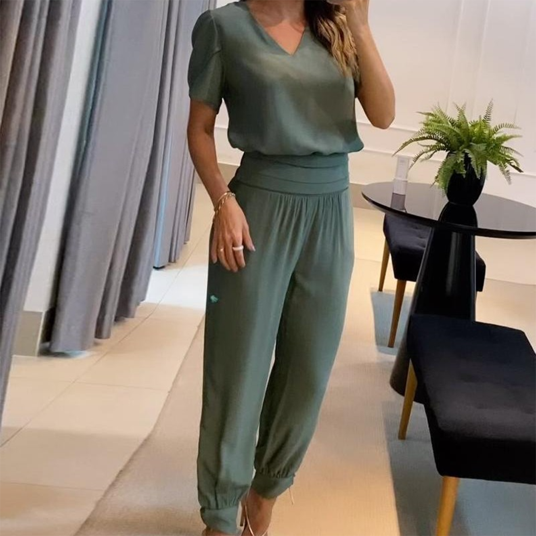 Eleganter Damen Jumpsuit Seide Abendgarderobe