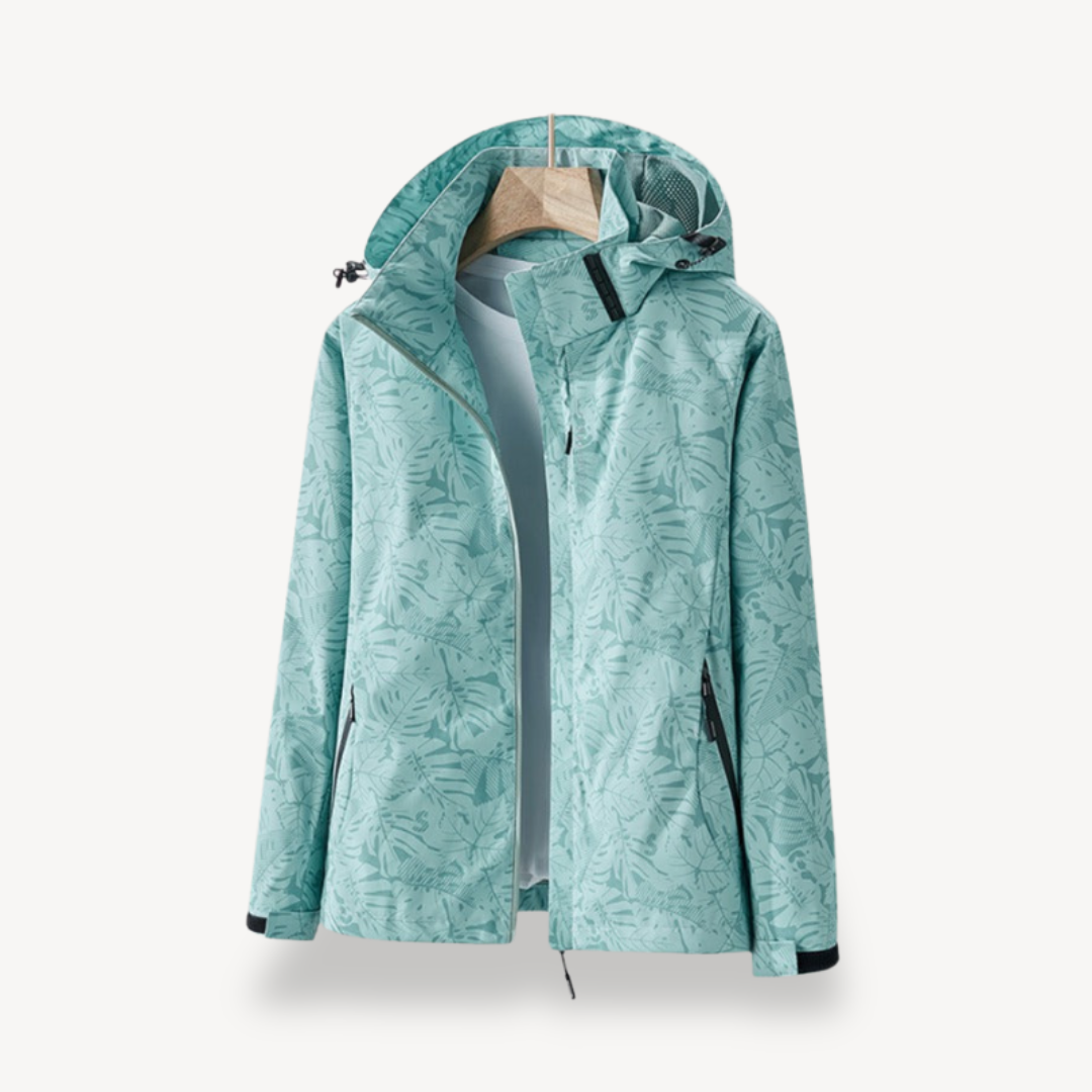 Norvielle Damen Wasserdichte Blätterdruckjacke
