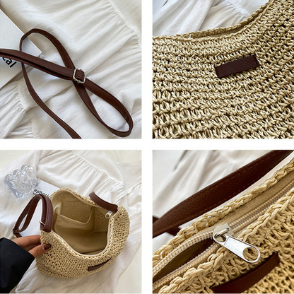 Boho Strandtasche Aurora Leinen Beige