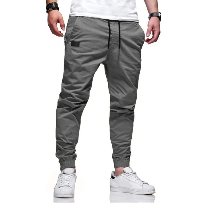 Herren Jogger Cargohose Sportlich Leicht Grau
