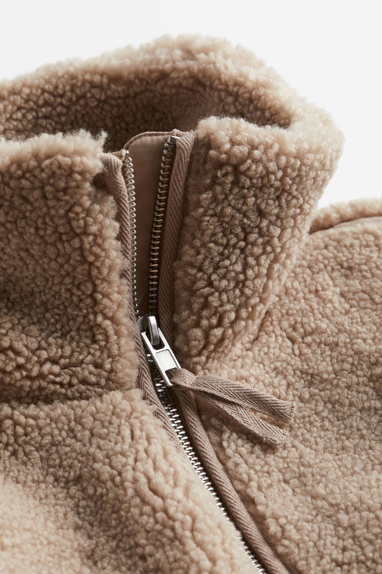 Damen Oversized Fleecejacke Reißverschluss Hochkragen