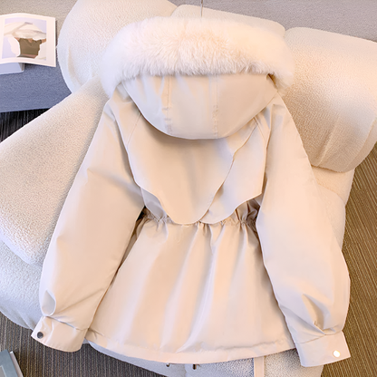 Damen Winterparka Kapuzenmantel Kunstfell