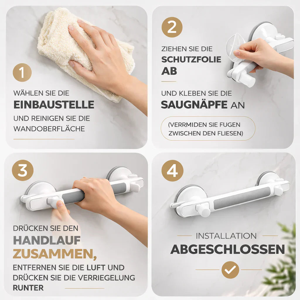 Saugnapf-Handgriff für Senioren, Dusche, Badewanne, Toilette