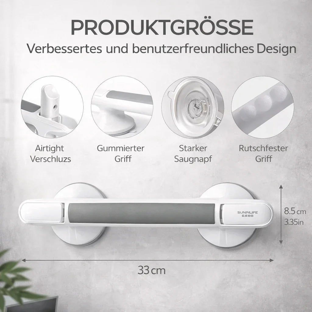 Saugnapf-Handgriff für Senioren, Dusche, Badewanne, Toilette