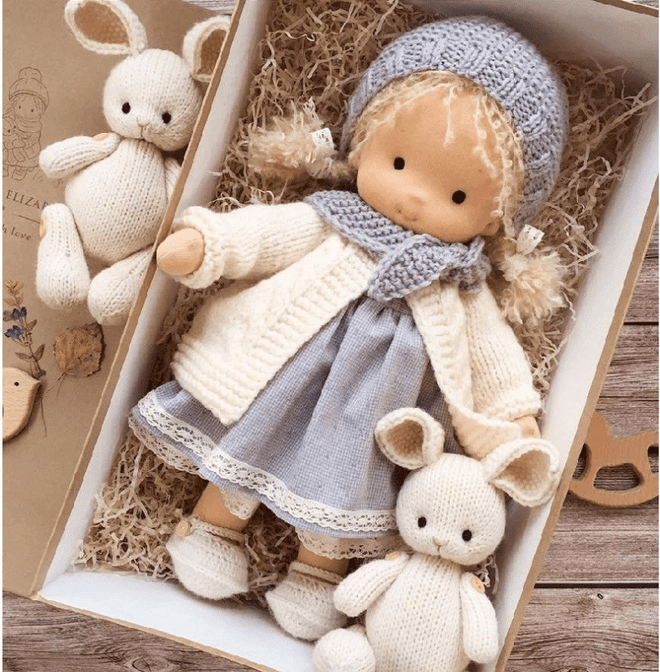 Waldorf-Puppe Poppi 35cm Bio-Baumwolle