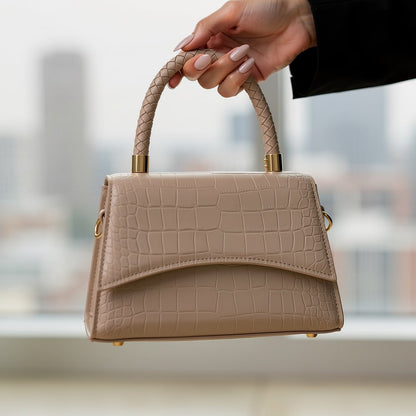 Damen Schultertasche Lederoptik Umhängetasche