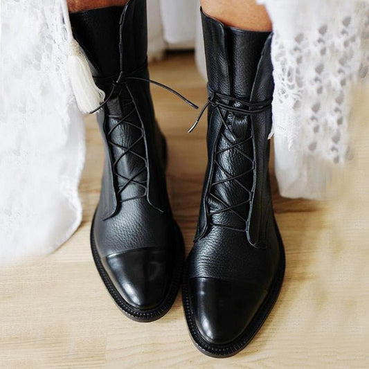 Harper Damen Stiefeletten Absatz Schuhe Schwarz - Norvielle
