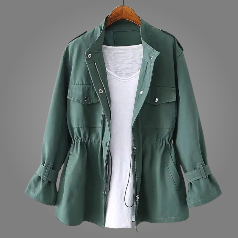 Damen Übergangsjacke Moderner Utility Schnitt Vielseitig