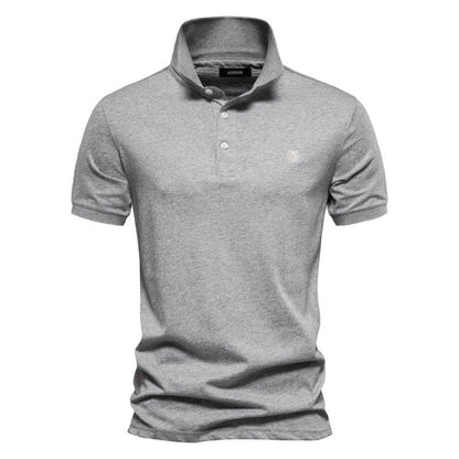 Herren Polo-Shirt Klassisch Knopf-Verschluss Weiß
