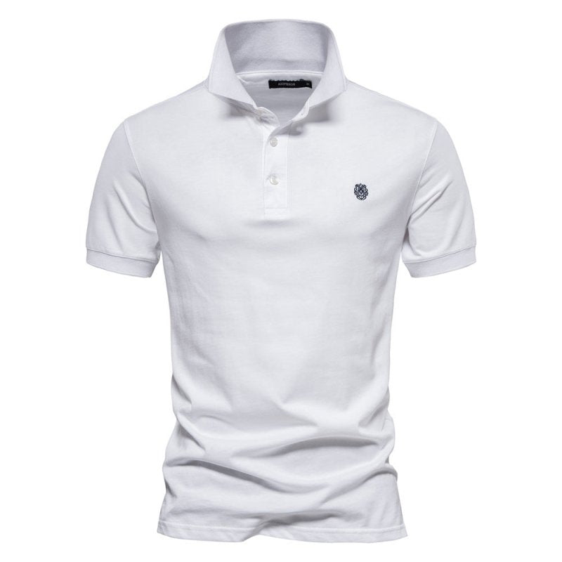 Herren Poloshirt Schmal Geschnitten Zeitlos Weiß