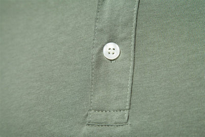 Herren Polo-Shirt Klassisch Knopf-Verschluss Weiß