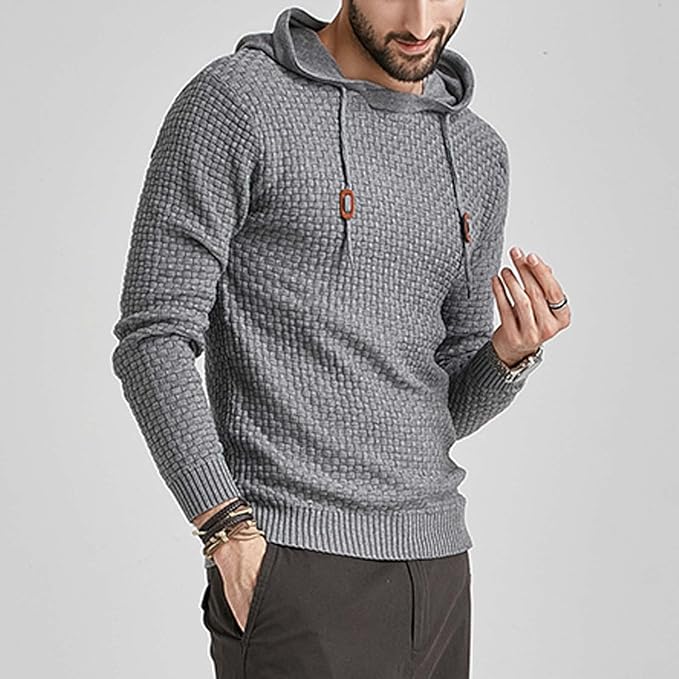 Herren Kapuzenpullover Strukturiert Modern