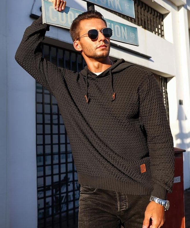 Herren Kapuzenpullover Strukturiert Modern