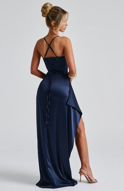Norvielle Damen Maxikleid Marineblau - Norvielle