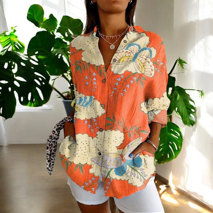 Elegante Damen Bluse Vintage Stil
