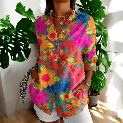 Elegante Damen Bluse Vintage Stil
