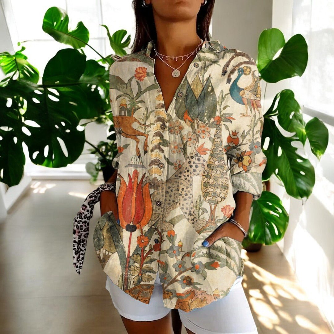 Elegante Damen Bluse Vintage Stil