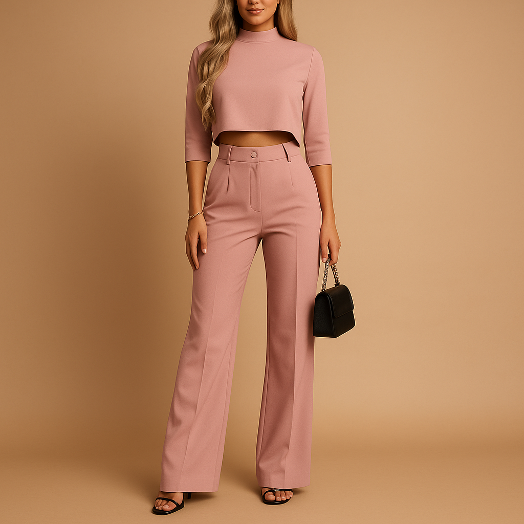 Damen Cropped und Hose Elastisch Herbstlich