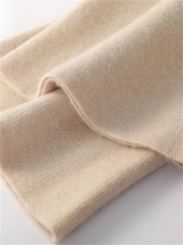 Damen Feinstrickhose Hochwerder Bund Weites Bein