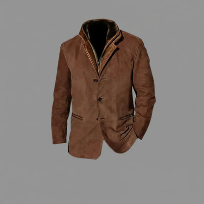 Herren Lederjacke Vintage Knöpfe