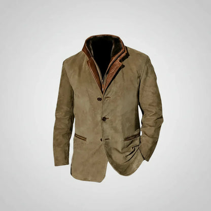 Herren Lederjacke Vintage Knöpfe